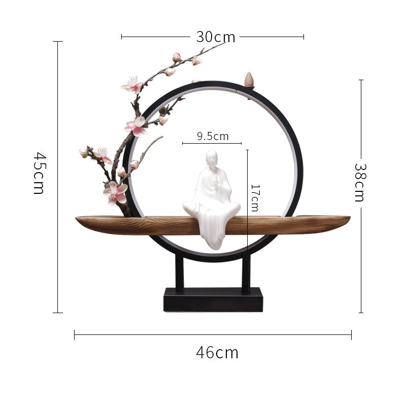 Lotus Tree Backflow LED Incense Burner With Monk