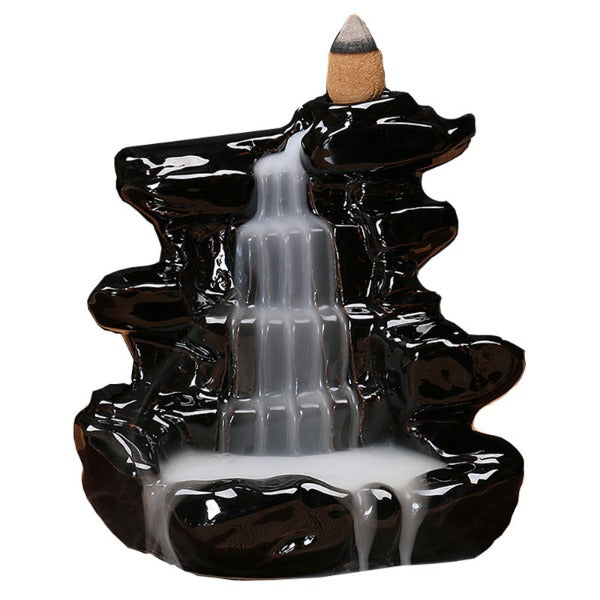 Black Cascade Waterfall Backflow Incense Burner
