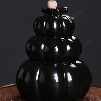 LED Lamp Pumpkin Halloween Waterfall Backflow Incense Burner