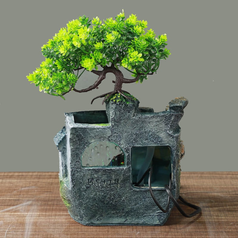 Rockery Tabletop Waterfall Bonsai Tree Fountain