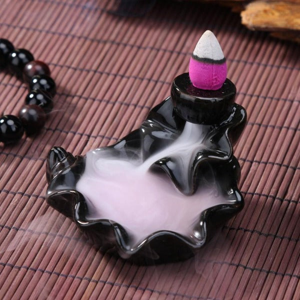 Lotus Leaf Waterfall Backflow Incense Burner