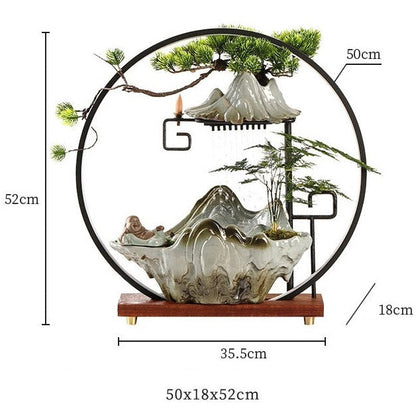 Zen Zen Swan Flowing Water Fountain Backflow Incense Burner