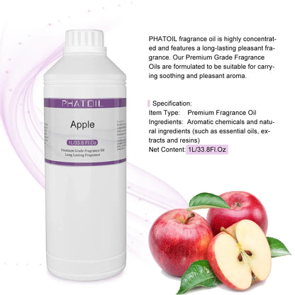 Phatoil 1000ml Fruit Fragrance Oil Perfume for Aroma Diffuser With Droppers And Roll-On Bottles