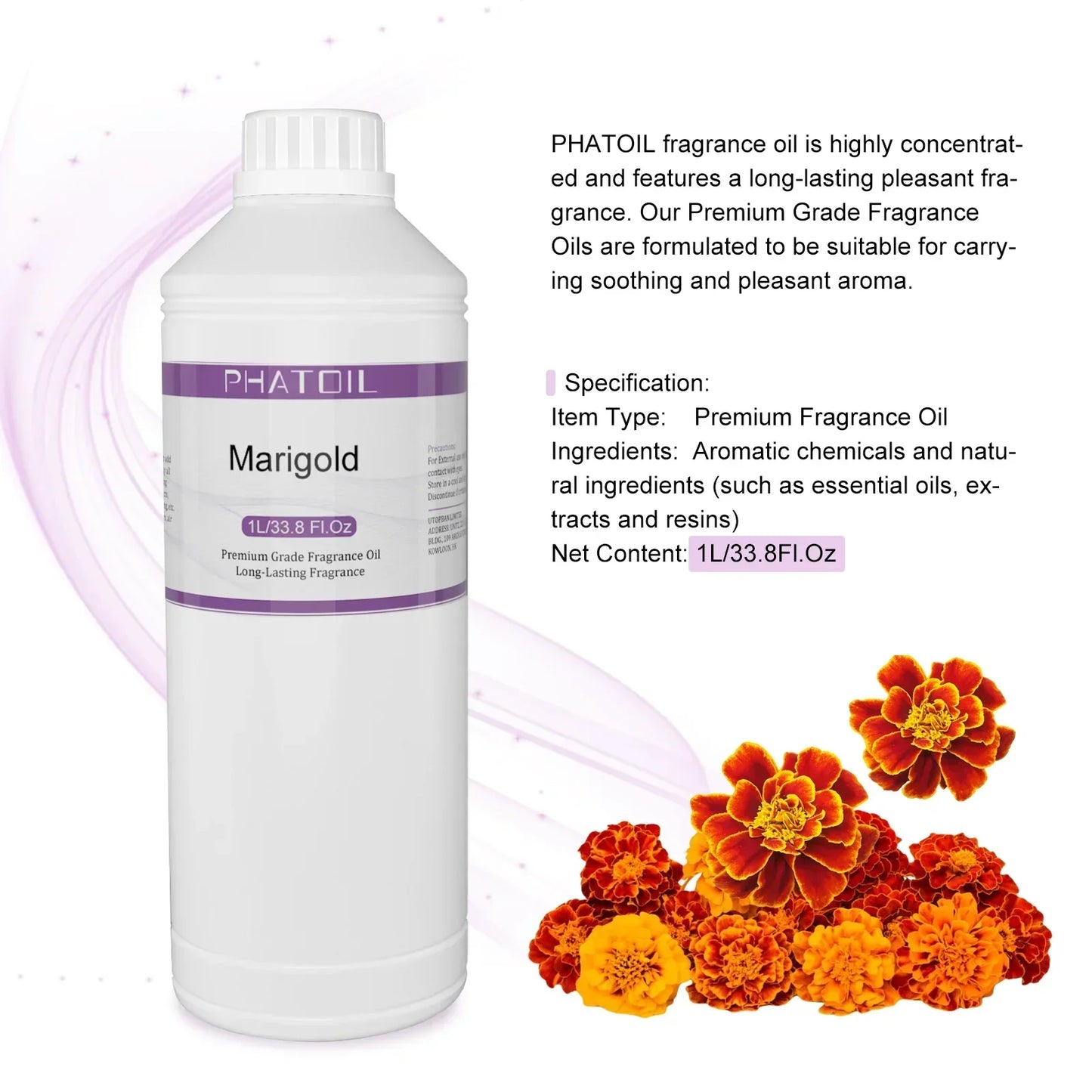 Phatoil 1000ml Perfume Oils for Fragrance With Droppers And Roll-On Bottles