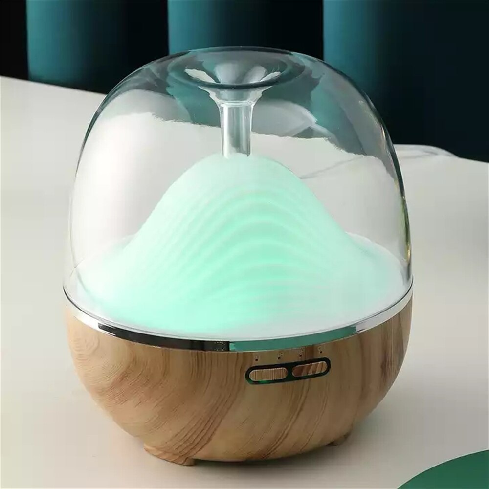 Wood Grain 600 ml Essential Oil Aroma Diffuser with 7 Color LED Lights