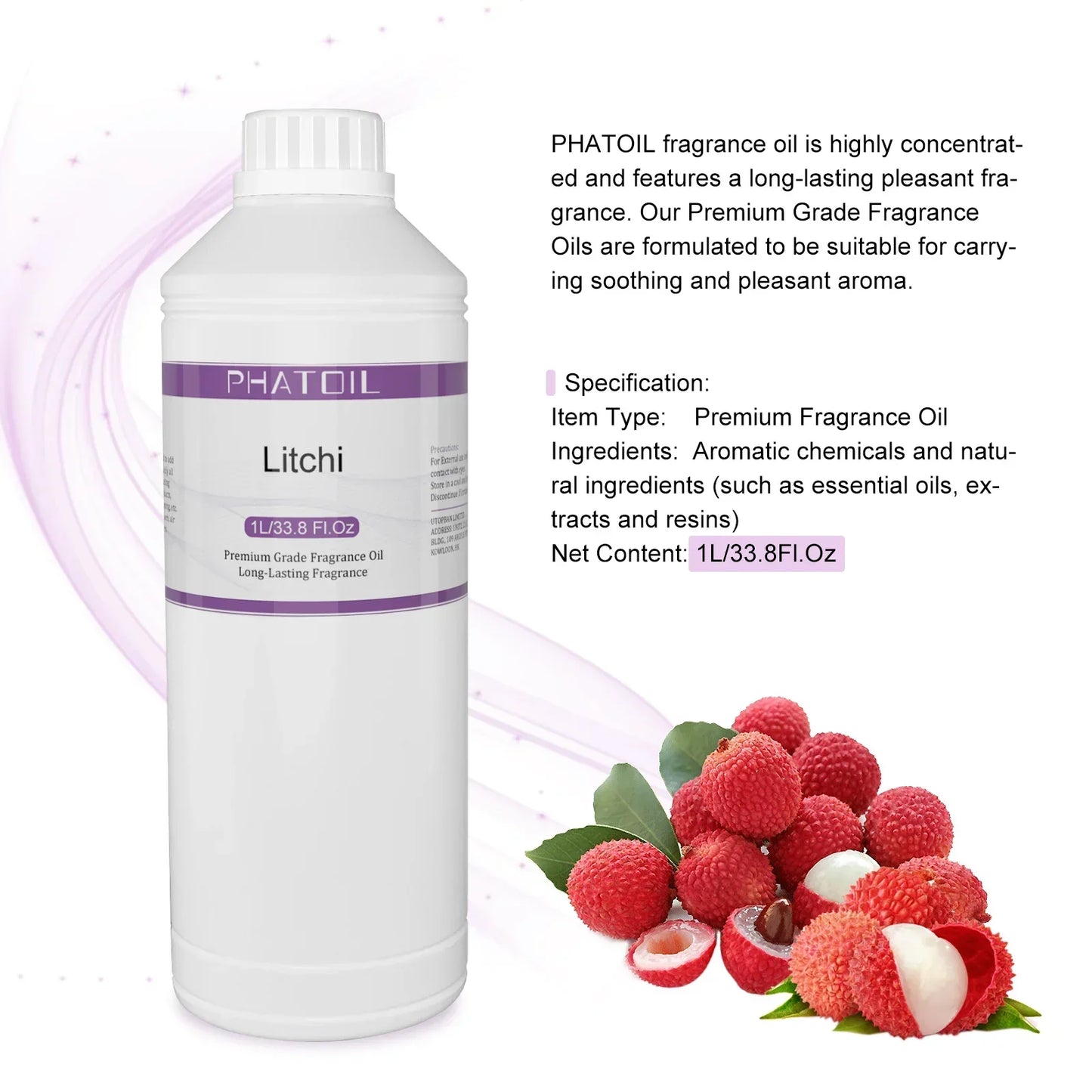 Phatoil 1000ml Fruit Fragrance Oil Perfume for Aroma Diffuser With Droppers And Roll-On Bottles