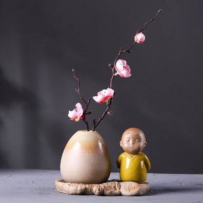 Little Monk with Zen Flowers