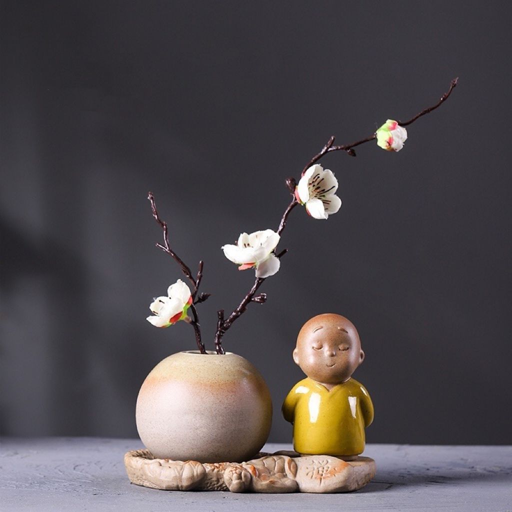 Little Monk with Zen Flowers