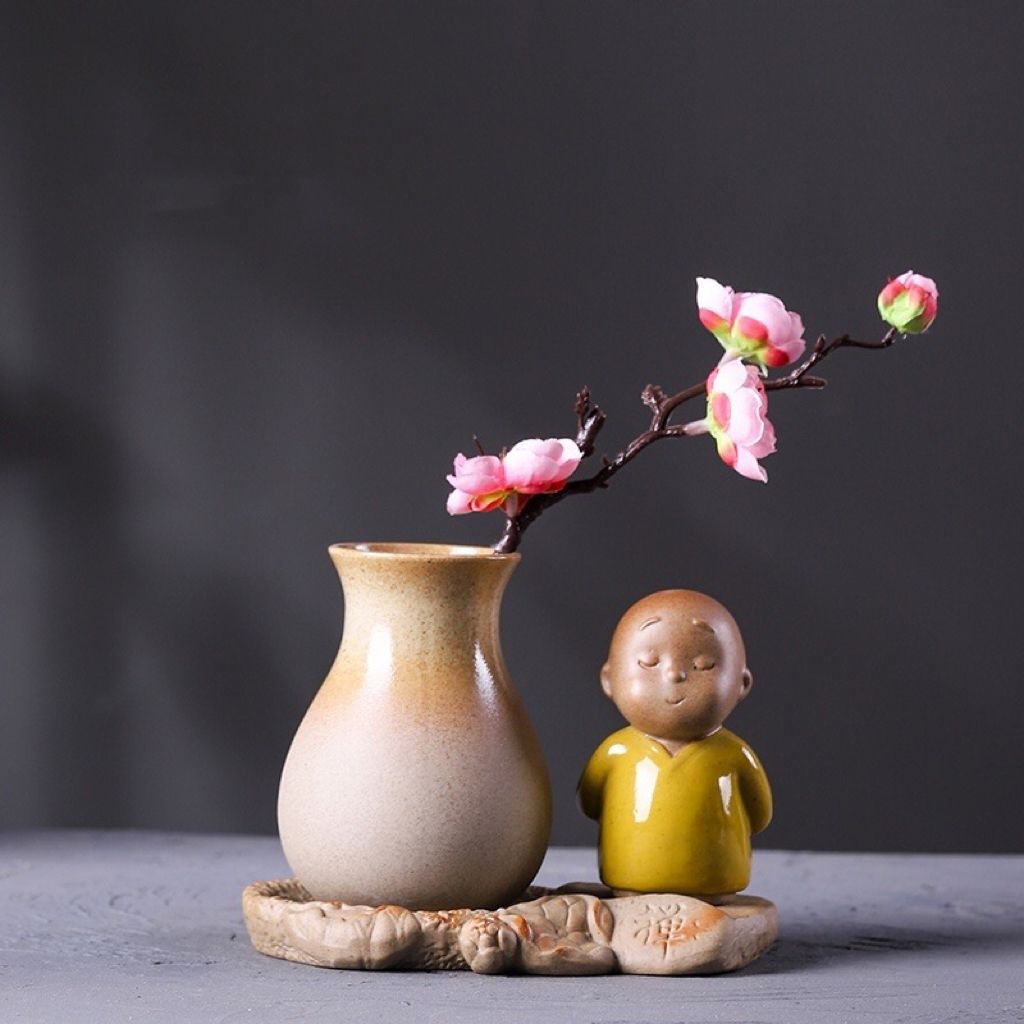 Little Monk with Zen Flowers