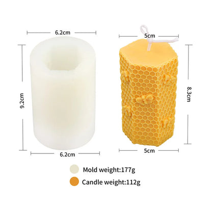 3D Honeycomb Beeswax Aromatherapy Handmade Candle With Mold