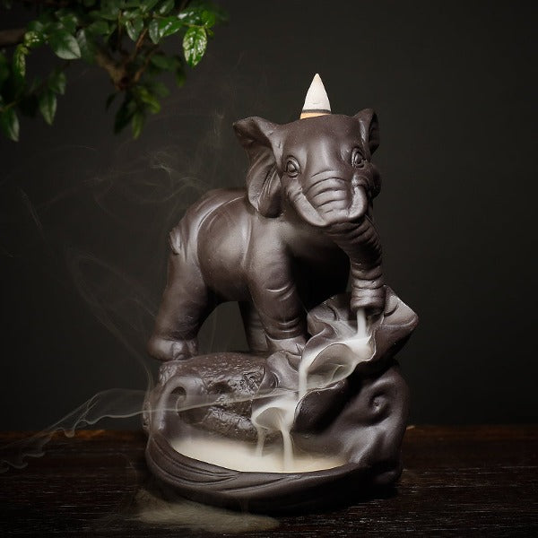 Auspicious Elephant Backflow Incense Burner