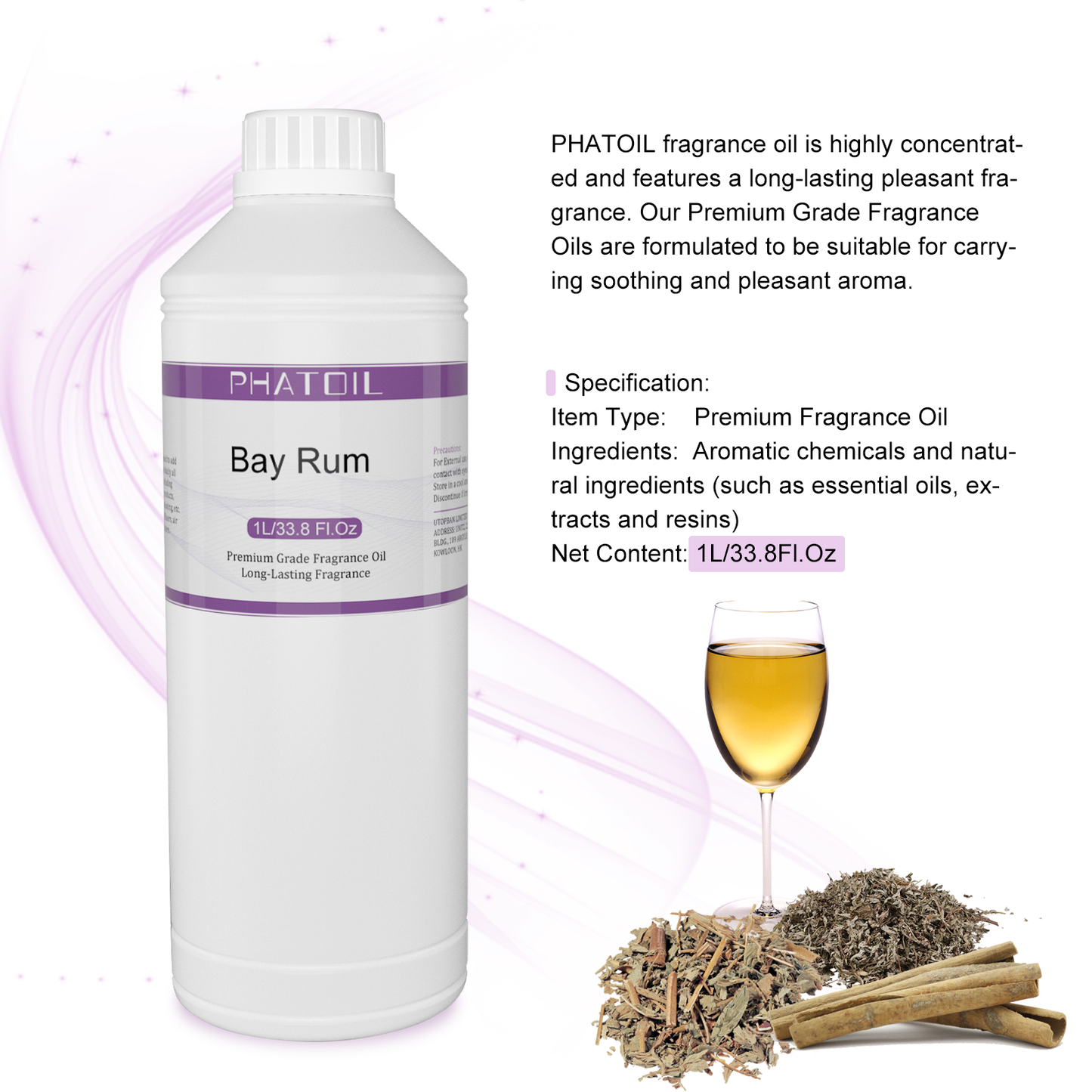 Phatoil 1000ml Perfume Oils for Fragrance With Droppers And Roll-On Bottles