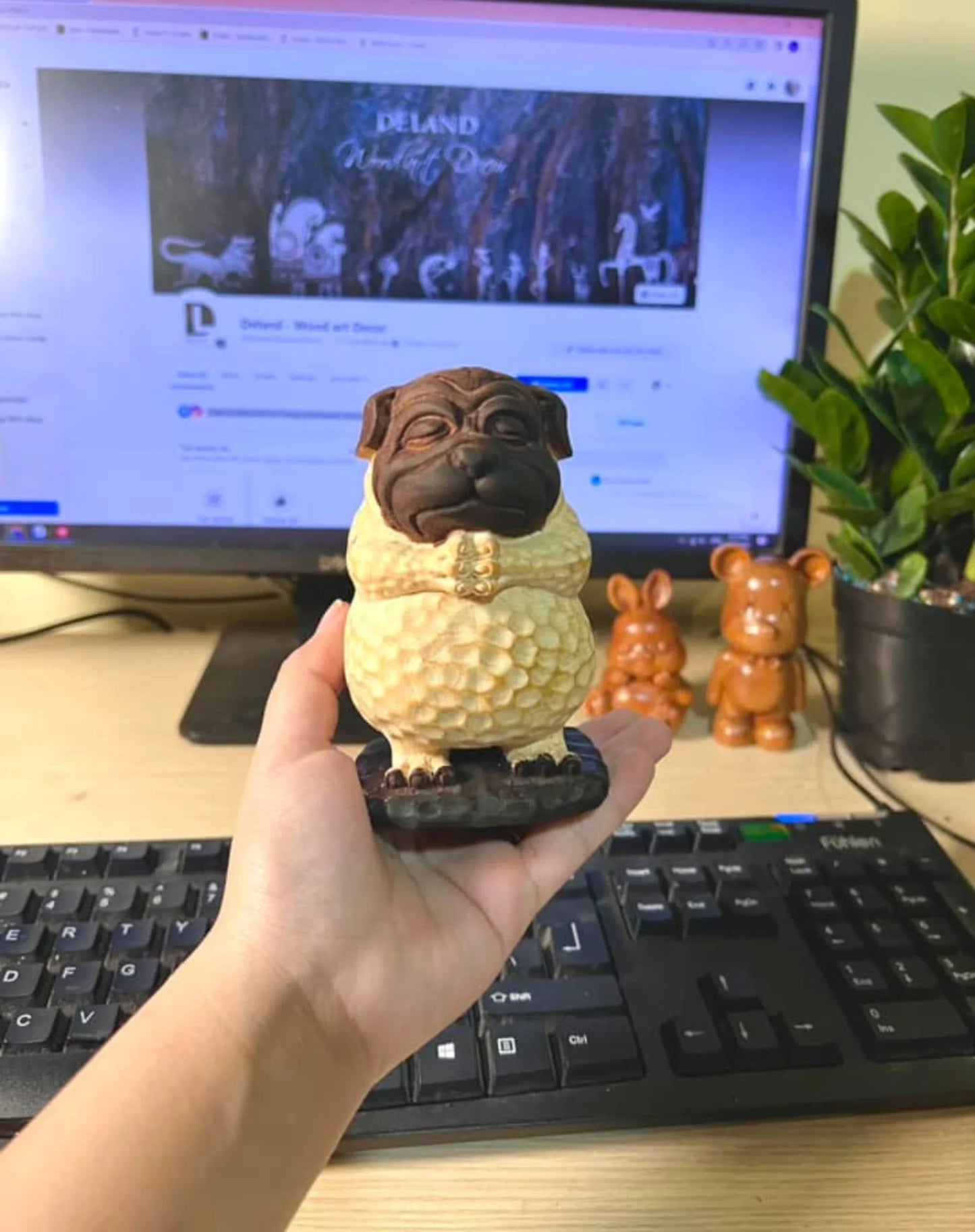 Dark Poly - Yoga Dog Statue | Meditating Dog Statue