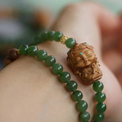 Sandalwood Jade Tara bodhisattva Bracelet