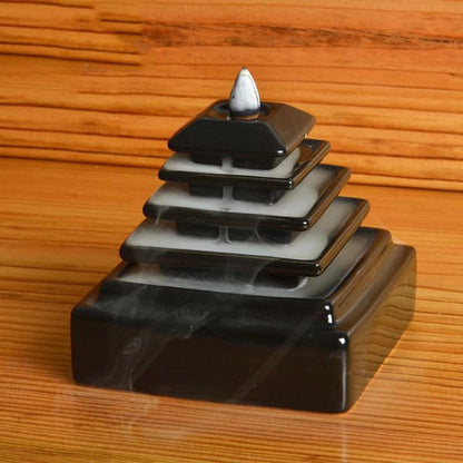 Pyramid Temple Backflow Incense Burner