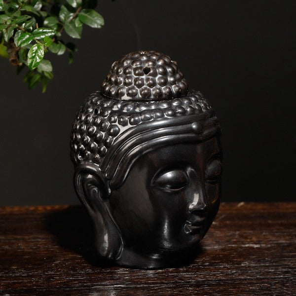 Black Buddha Head Oil Burner