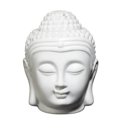 White Buddha Head Ceramic Oil Burner