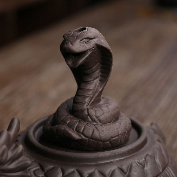 Turtle Windproof Backflow Incense Burner With Snake Inside