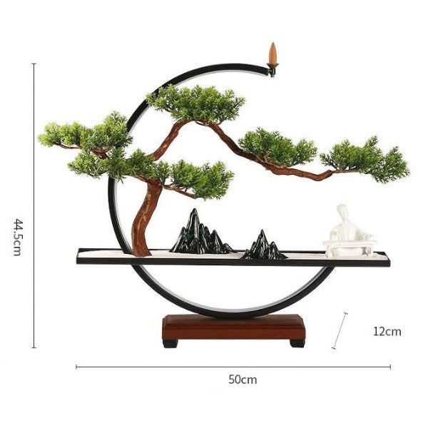Zen Ring LED Backflow Incense Burner Lamp With Tree