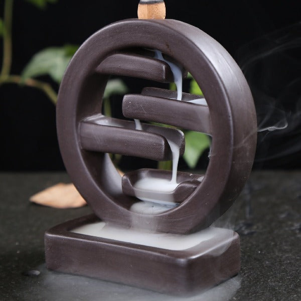 Tata Round Backflow Incense Burner Waterfall