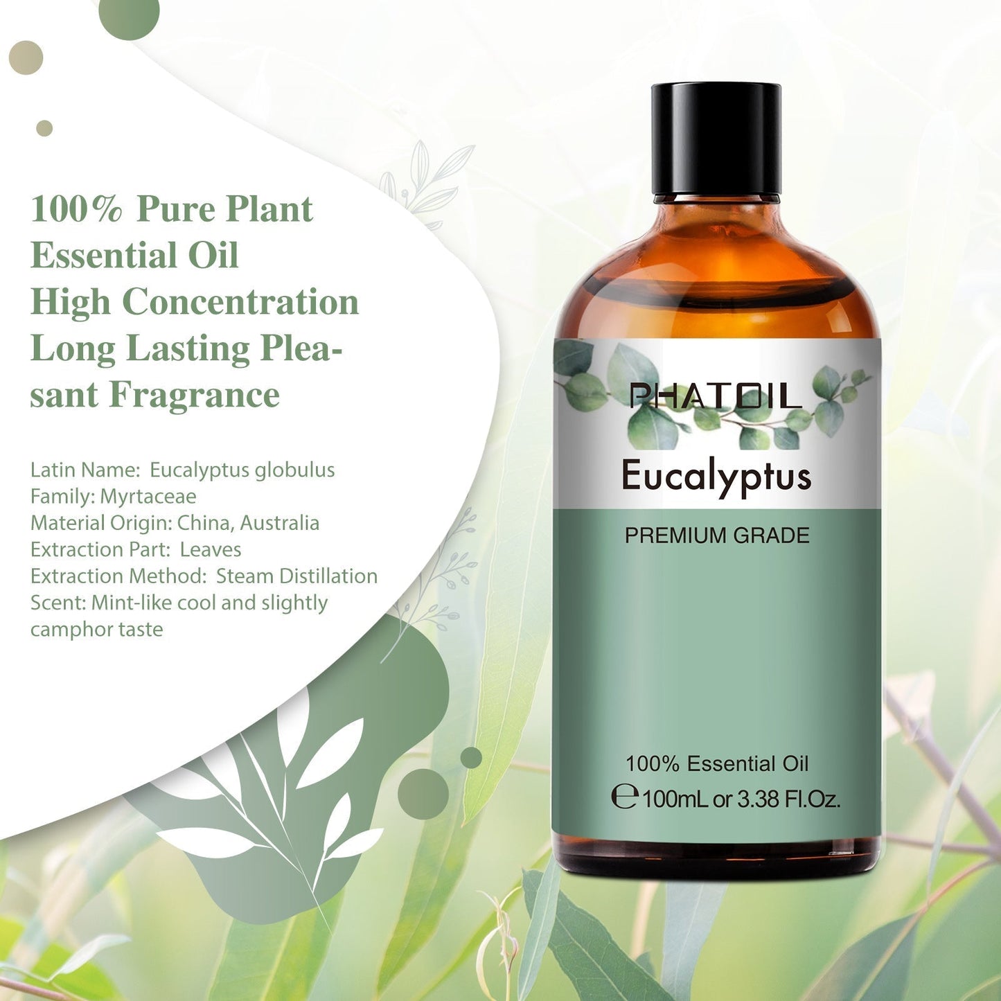 100ml Phatoil Pure Natural Essential Oil With Dropper