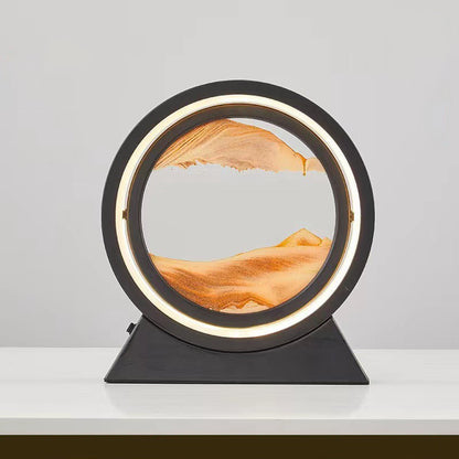 3D LED Light Round Quicksand Sand Art Table Lamp