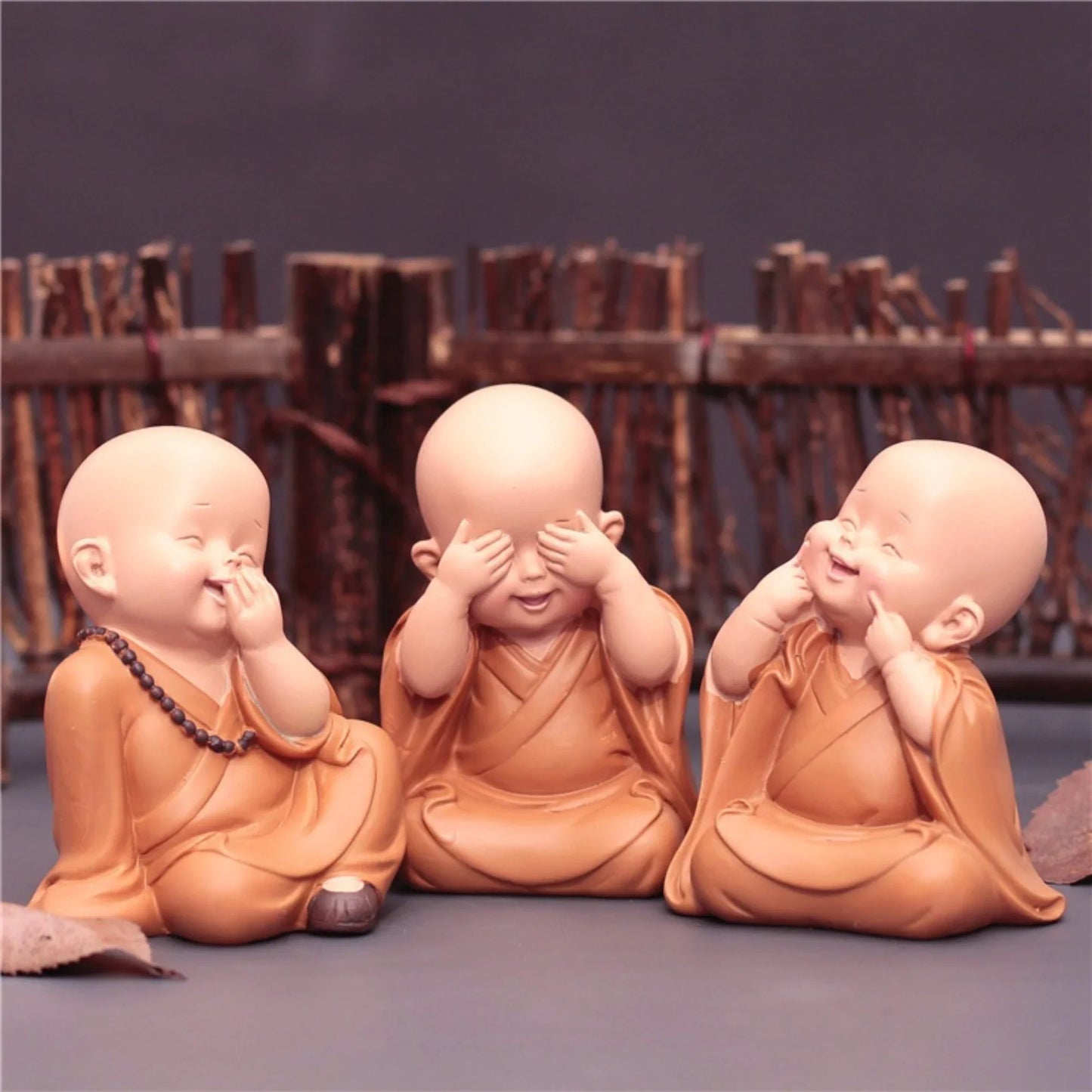 Set 3 Little Monk Buddha Spirits for Lucky