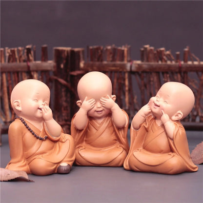 Set 3 Little Monk Buddha Spirits for Lucky