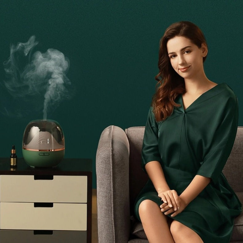 Wood Grain 600 ml Essential Oil Aroma Diffuser with 7 Color LED Lights