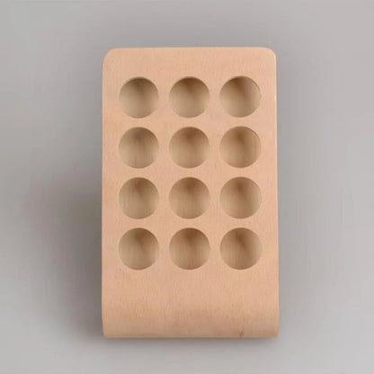 12 Holes Wooden Essential Oil Display Stand Tabletop Holder